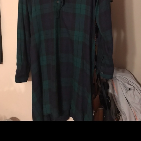 Fleece Plaid Gap Dress with Belt - Picture 2 of 3